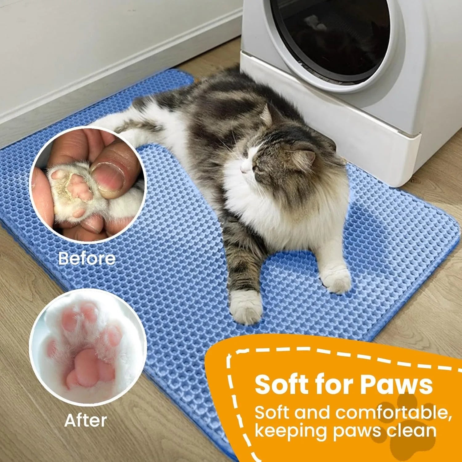 Cat Litter Mat - Double Layer, Non-Slip & Waterproof
