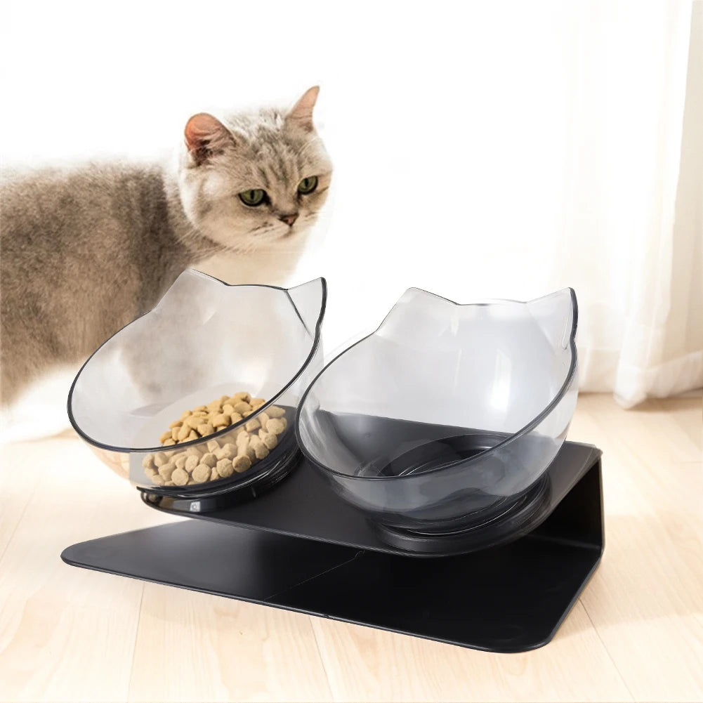 Elevated cat feeder