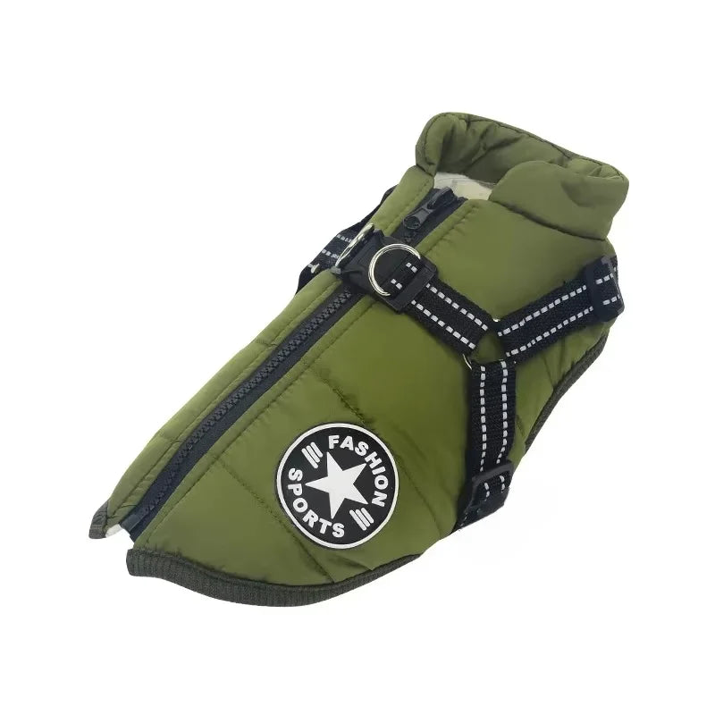 Pet Dog Jacket With Harness – Winter Warm & Waterproof