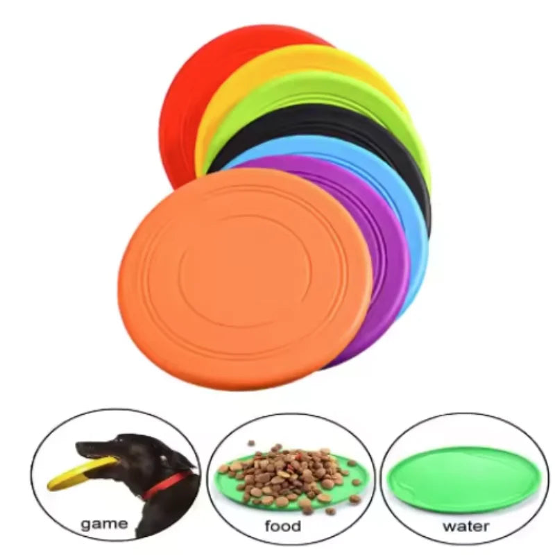 7 Colors Silicone Flying Saucer Funny Dog Cat Toy Dog Game Flying Discs Resistant Chew Puppy Training Interactive Pet Supplies