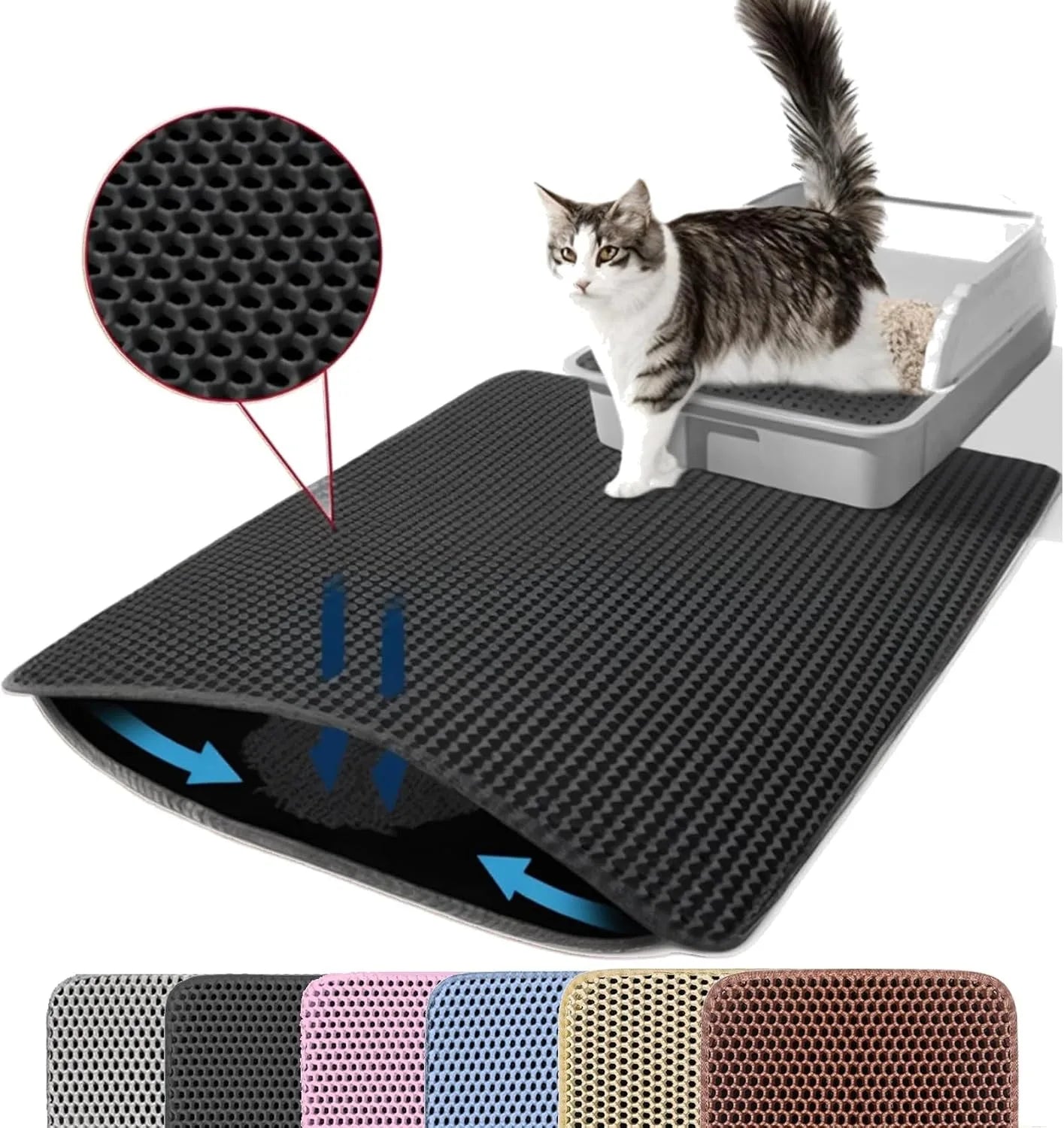Cat Litter Mat - Double Layer, Non-Slip & Waterproof