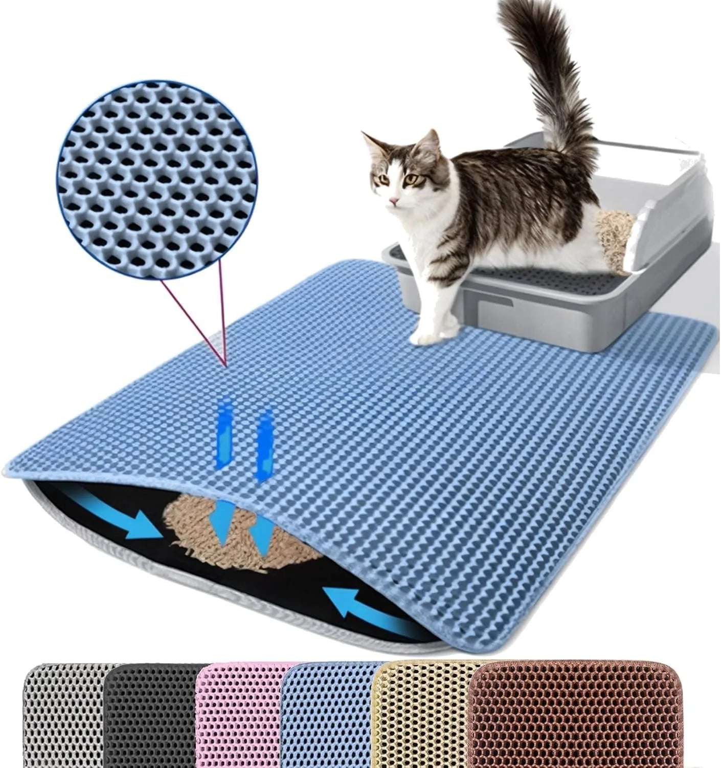 Cat Litter Mat - Double Layer, Non-Slip & Waterproof