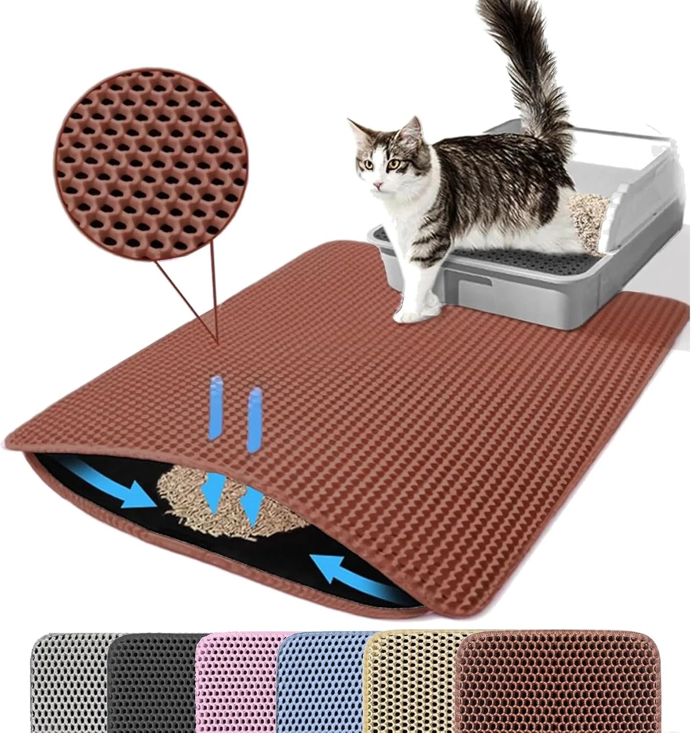 Cat Litter Mat - Double Layer, Non-Slip & Waterproof