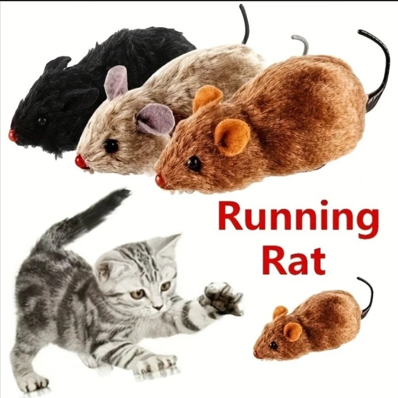 Funny Lifelike Plush Mouse Running Rat Toy