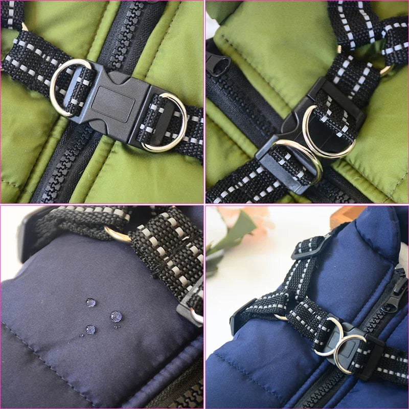 Pet Dog Jacket With Harness – Winter Warm & Waterproof